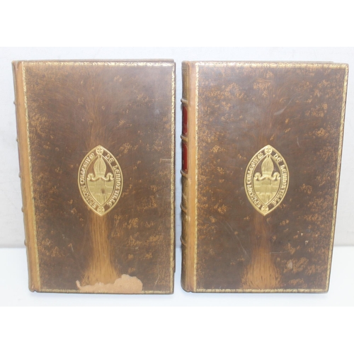 565 - The French Revolution by Thomas Carlyle, published 1906 by Macmillan & Co, 2 volumes, full leather b... 