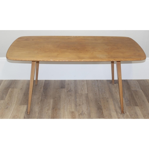 1 - A retro Ercol rectangular topped dining table, blonde finish, approx 153cm W x 77cm D x 70cm H