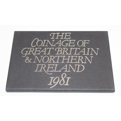 1216 - 7 assorted Coinage of Great Britain and Northern Ireland sets, 1970, 1972, 1973, 1977, 1979, 1981 & ... 