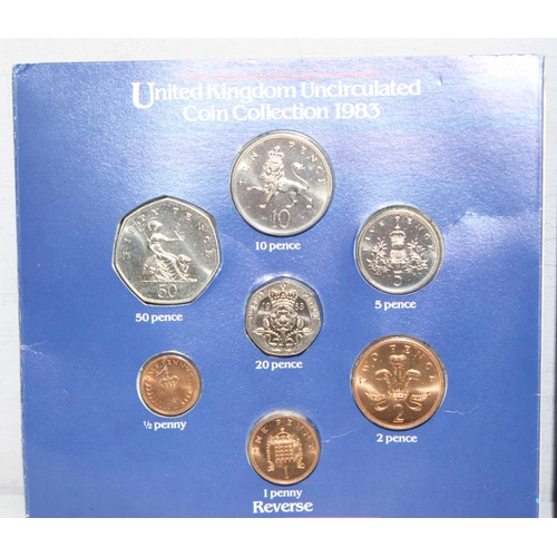 1217 - 3 assorted uncirculated coin sets to inc 2022 13 coin set, 2001 & 1983