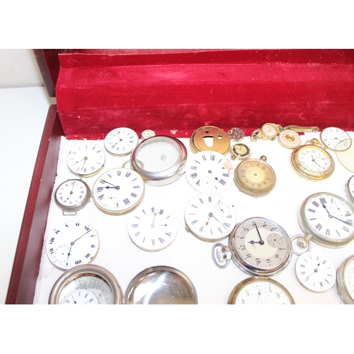 1313 - A large qty of assorted pocket watches, parts, movements and cases etc, to inc at least two fusee mo... 