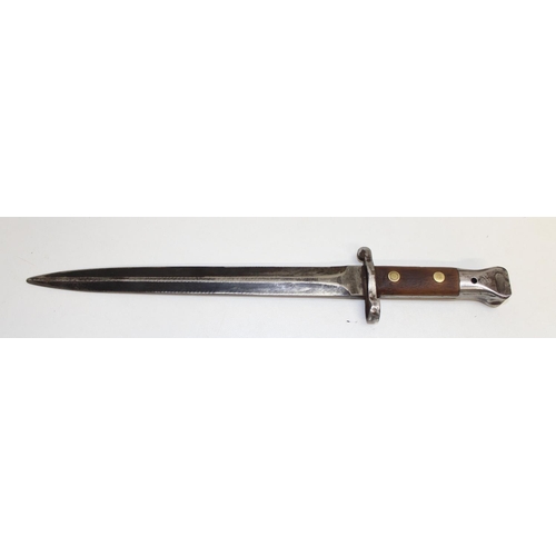 1407 - A British military 1888 pattern bayonet for Lee Enfield rifle by Wilkinson of London, approx 41cm lo... 