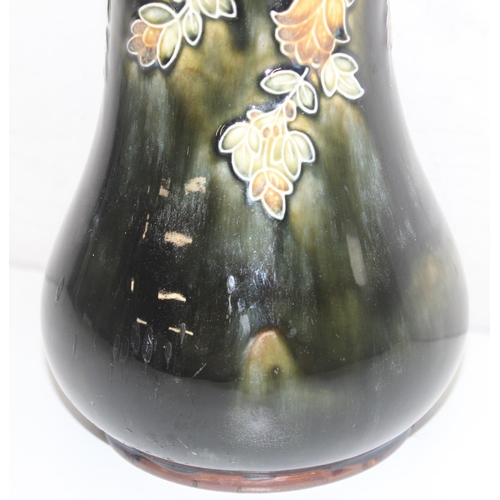 1515 - A large Art Nouveau period Royal Doulton vase of bulbous form, artists mark believed to be for Willi... 