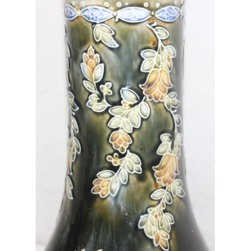 1515 - A large Art Nouveau period Royal Doulton vase of bulbous form, artists mark believed to be for Willi... 