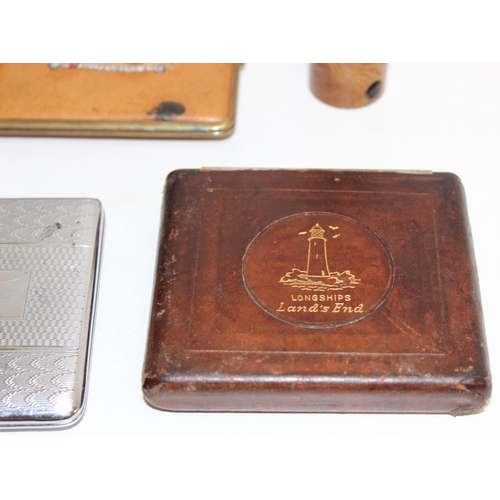 1545 - Qty of assorted smoking related items to inc cigarette cases, lighter, novelty bottle pipe, cheroot ... 