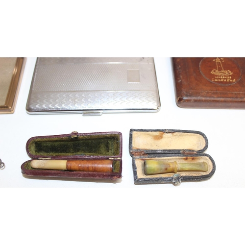 1545 - Qty of assorted smoking related items to inc cigarette cases, lighter, novelty bottle pipe, cheroot ... 