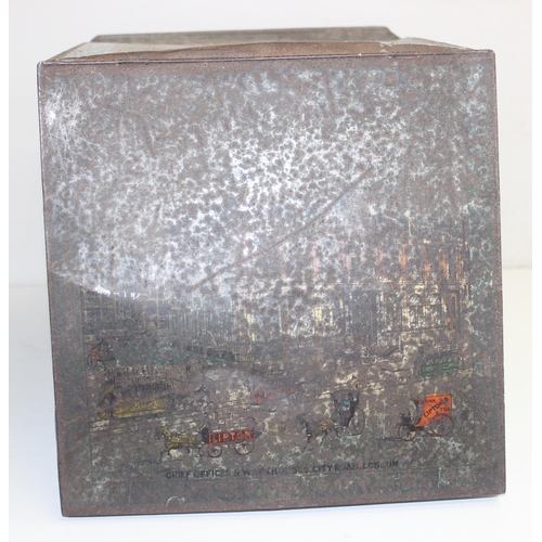 1612 - An early 20th century 'Lipton Ceylon' shop display tin: each side with polychrome lithograph of a pl... 