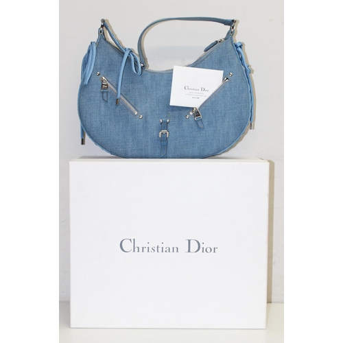 207 - Christian Dior 'Admit it' blue denim handbag in original box with COA and other paperwork