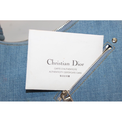 207 - Christian Dior 'Admit it' blue denim handbag in original box with COA and other paperwork