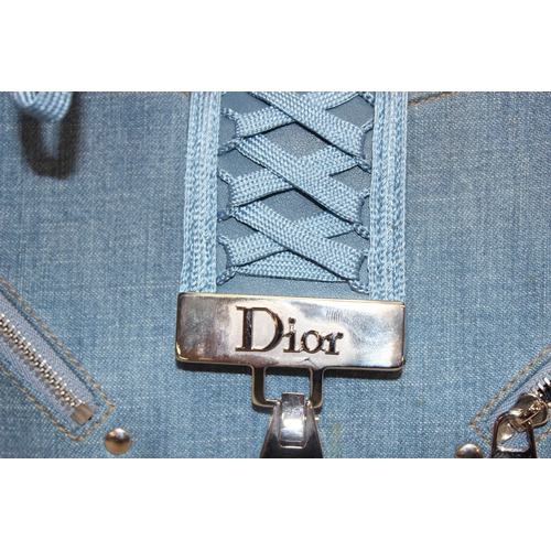 207 - Christian Dior 'Admit it' blue denim handbag in original box with COA and other paperwork