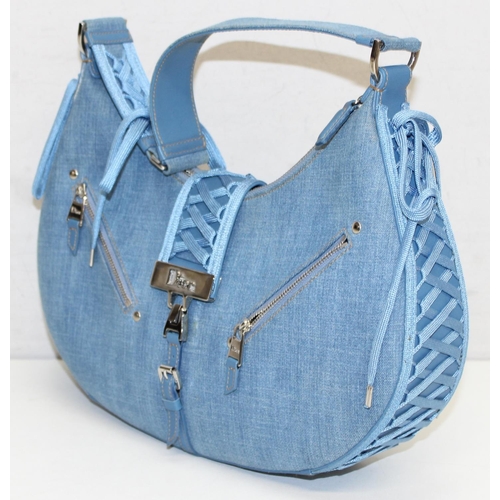 207 - Christian Dior 'Admit it' blue denim handbag in original box with COA and other paperwork