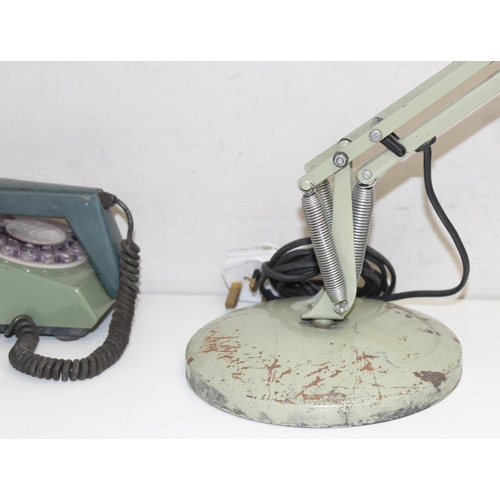 237 - A vintage West German style pottery table lamp, an Anglepoise apex 90 table lamp in light green and ... 