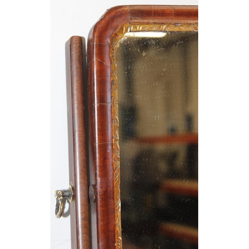 300 - 19th century mahogany framed table top mirror with 3 drawers, approx 40cm W  x 51cm H