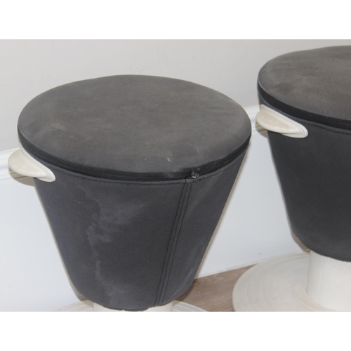 42 - A set of 3 vintage French Egil stools designed by Olle Lundberg, black and white palette with remova... 