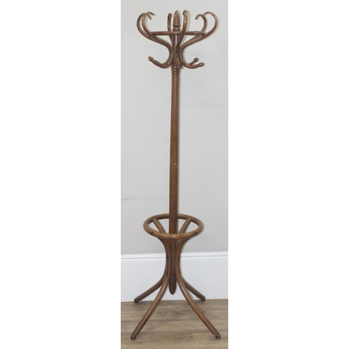 83 - A large vintage bentwood hat and coat stand, approx 200cm tall