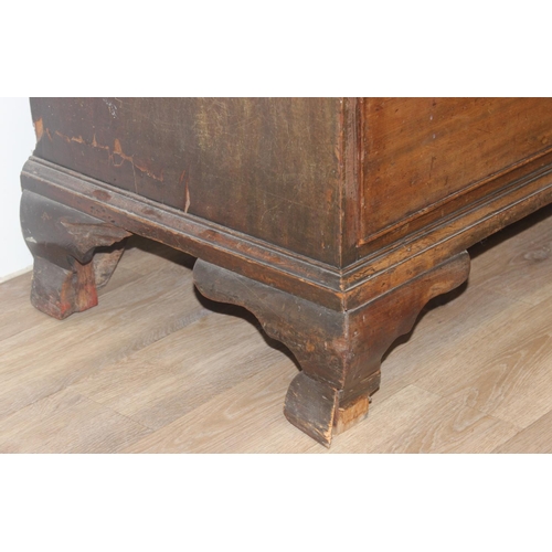 167 - A 19th century mahogany chest on chest or tall boy, 2 over 3 over 3 construction with bracket feet a... 