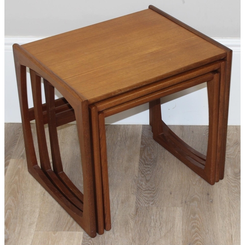 20 - A retro nest of tables, likely G-Plan but seemingly unmarked, the largest approx 54cm wide