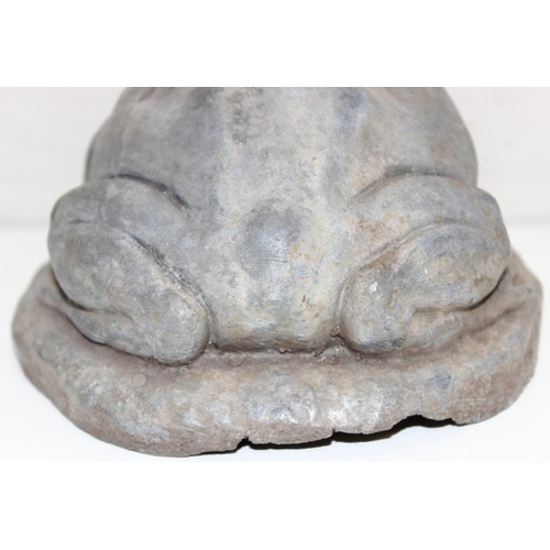 351 - Vintage cast lead toad garden ornament, approx 15cm H