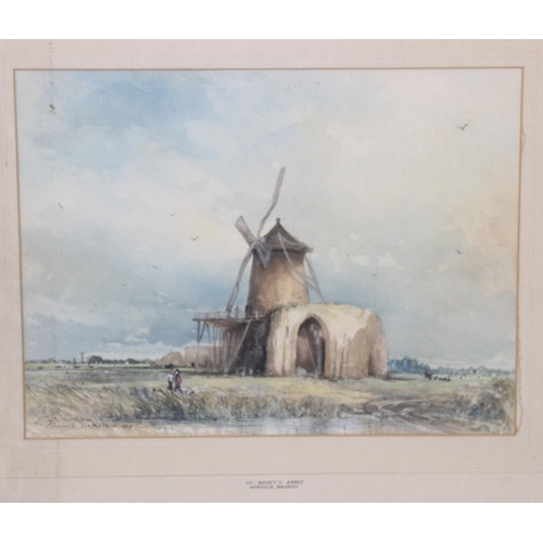 427 - Donald Dobson (XX), watercolour of St Benet's Abbey on the Norfolk Broads, signed lower left and dat... 