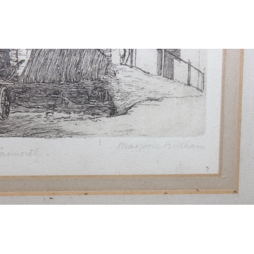 431 - 2 vintage etchings of Norfolk interest, Bridewell Abbey by T. Stead & Great Yarmouth by Marjorie Bil... 