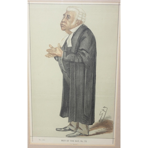 434 - A set of 3 vintage caricature prints of legal interest, 2 by Spy, entitled 