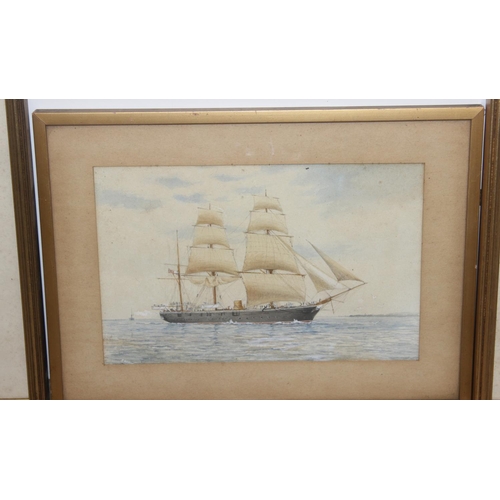 439 - 3 assorted antique original watercolour paintings of ships or seascapes, one by A.J. Keene, another ... 