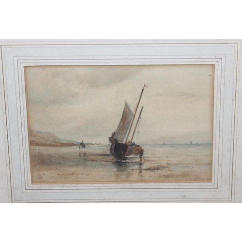 439 - 3 assorted antique original watercolour paintings of ships or seascapes, one by A.J. Keene, another ... 