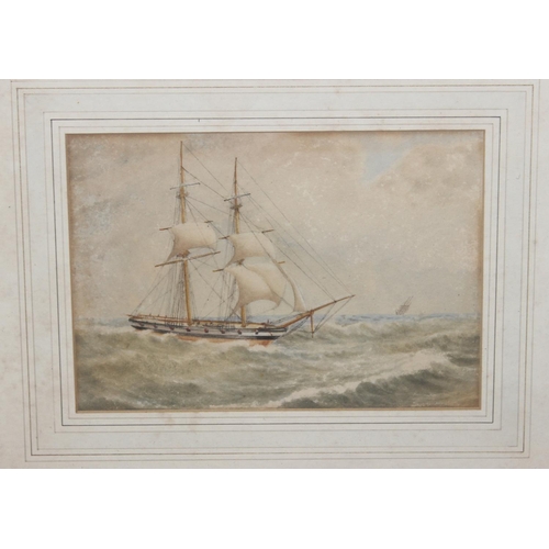 439 - 3 assorted antique original watercolour paintings of ships or seascapes, one by A.J. Keene, another ... 