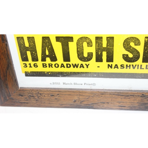 446 - 2 vintage style Hatch Show Prints in frames, both 21st century, one for Johnny Cash the other for Do... 