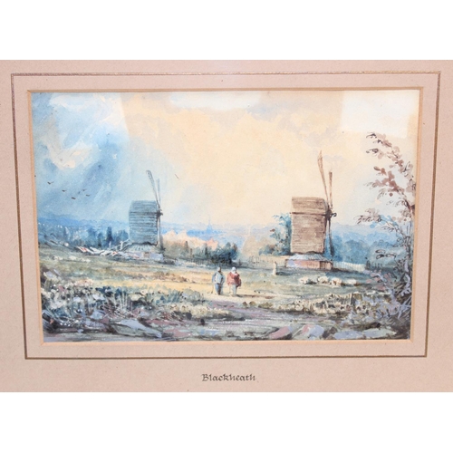 450 - 2 original watercolours, one of windmills at Blackheath, the other a woodland landscape, both seemin... 