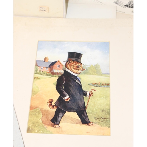 456 - Qty of assorted ephemera, mainly early and mid-20th century Louis Wain cat related prints