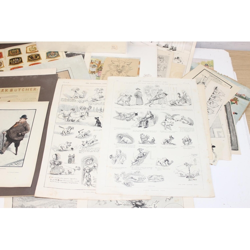 456 - Qty of assorted ephemera, mainly early and mid-20th century Louis Wain cat related prints