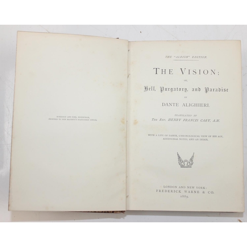 557 - The Vision of Dante Alighieri, translated by Henry Francis Cary, was published in 1889 by Frederick ... 