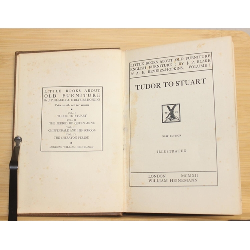 564 - 3 assorted antique and vintage reference books, Tudor to Stuart Furniture 1912, The Queens Pictures ... 