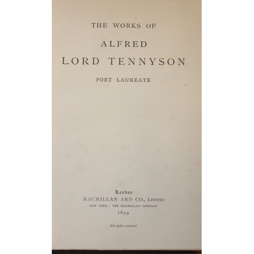 568 - Qty of assorted antique leather bound books, mainly Poetry related to inc works by Tennyson, Byron, ... 