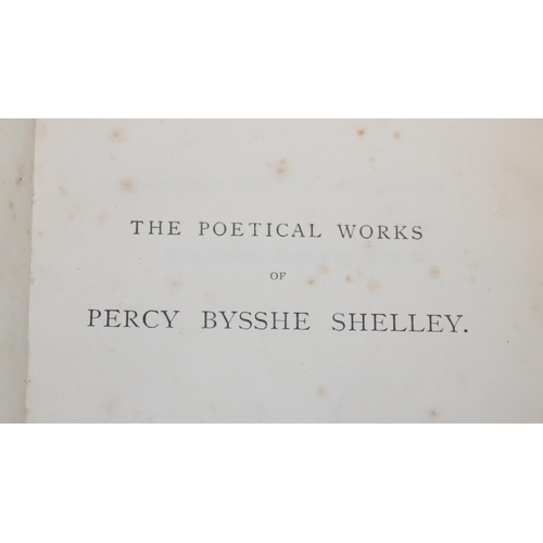 568 - Qty of assorted antique leather bound books, mainly Poetry related to inc works by Tennyson, Byron, ... 