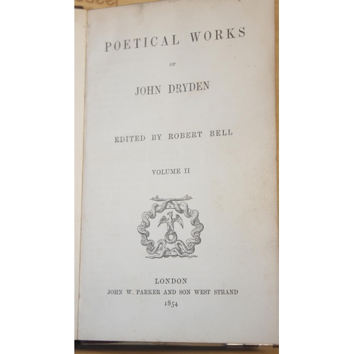 568 - Qty of assorted antique leather bound books, mainly Poetry related to inc works by Tennyson, Byron, ... 