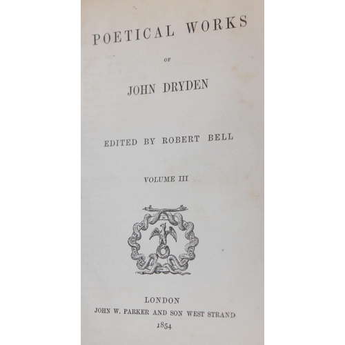 568 - Qty of assorted antique leather bound books, mainly Poetry related to inc works by Tennyson, Byron, ... 