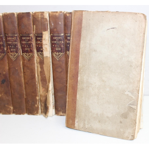 575 - The History of England by David Hume, printed 1825 by G. Cowie et al, 13 volumes, quarter leather bo... 