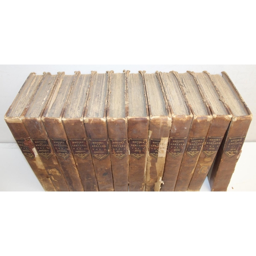 575 - The History of England by David Hume, printed 1825 by G. Cowie et al, 13 volumes, quarter leather bo... 