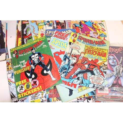 576 - Qty of assorted vintage comic books, mainly Marvel to include Spiderman, Superman, X-Men, Nth Man, e... 