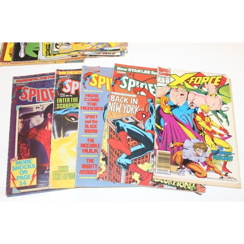 576 - Qty of assorted vintage comic books, mainly Marvel to include Spiderman, Superman, X-Men, Nth Man, e... 