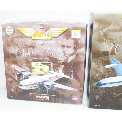 672 - Corgi Classics, 3 boxed model planes from the Frontier Airlines & Classic Jetliners ranges, to inclu... 