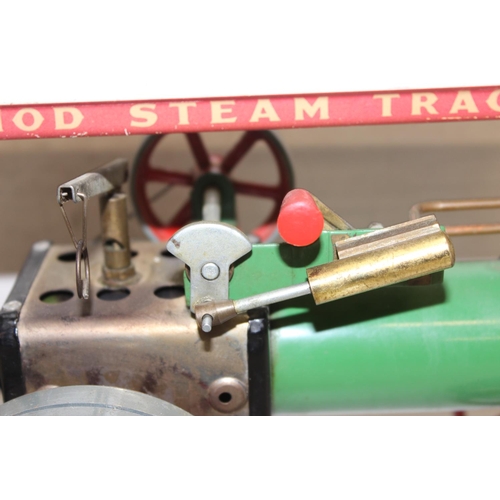 677 - A vintage Mamod Steam Tractor or Steam Engine with a box of fuel tablets