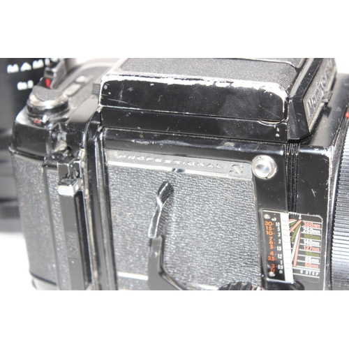 764 - Mamiya RB67 camera in case with 3 lenses to inc a Mamiya Sekor 1:4.5 F=250mm, Mamiya Sekor C 1:4.5 f... 