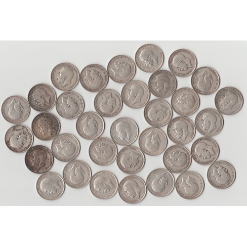 1221 - A large qty of assorted George V pre-1920 full silver half crown coins, some with good details, appr... 