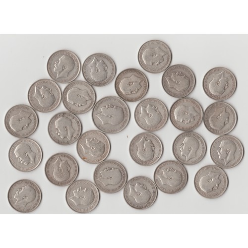 1222 - A large qty of assorted George V pre-1920 full silver florins and half crown coins, some with good d... 