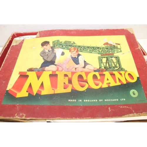 683 - 2 boxes of assorted vintage Meccano to inc 2 part number 6 sets and various other car parts etc