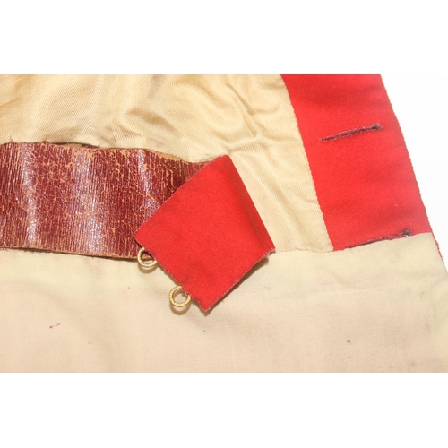 1422 - A rare mid-late 19th century Lieutenant Colonel scarlet tunic, trousers, sash and belt with Bengal S... 