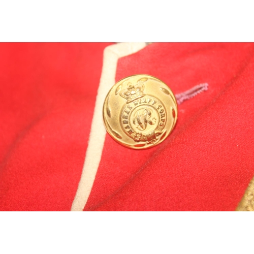 1422 - A rare mid-late 19th century Lieutenant Colonel scarlet tunic, trousers, sash and belt with Bengal S... 